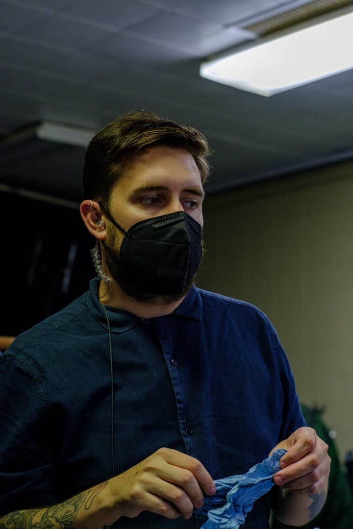 Behind the scenes photo 75 from Clone Cops production showing 1st ad nate eggert on set for clone cops